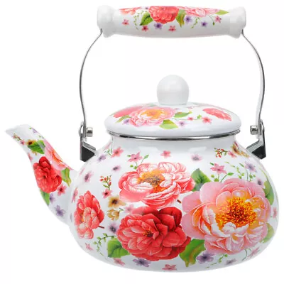 Buy Retro Red Enamel Teapot For Stovetop Use • 32.98£