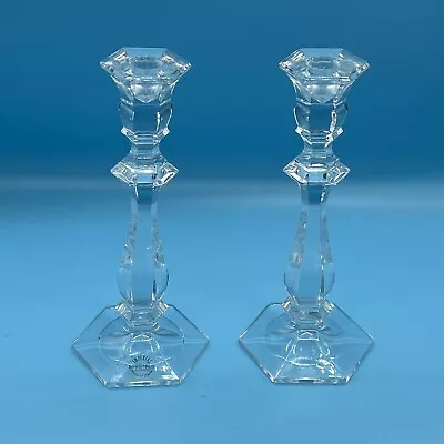 Buy Set Of (2) Vintage Imperial Full Lead Crystal Candle Holders 10” Tall • 38.57£