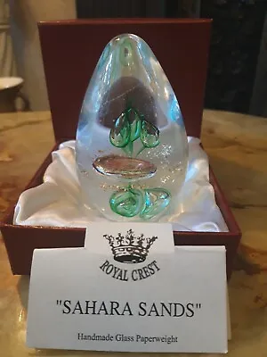 Buy Royal Crest Handmade Glass Paperweight,   SAHARA SANDS       Diameter Boxed 10cm • 9.90£
