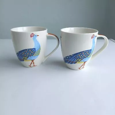 Buy 2 X Queens By Churchill Couture Peacock Coffee Tea Large Mugs Fine China NOTE • 18£