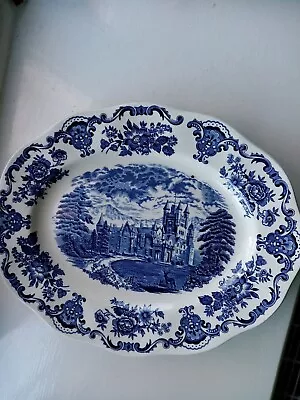 Buy 1960 Enoch Wedgwood Antique Blue And White Royal Homes Of Britain Meat Platter • 5£