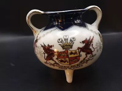 Buy Crested China - ARMS OF WALES Crest - Bronze Pot, Highly Decorated - Unmarked. • 6£