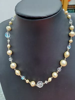 Buy M&S  Necklace Collar  Imitation Pearls & Glass Crystal  Costume Jewellery • 3.99£