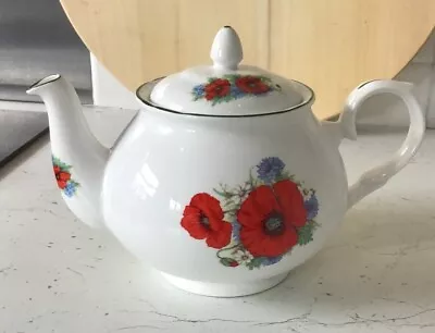 Buy Crown Poppy English Fine Bone China Tea Pot • 12.50£