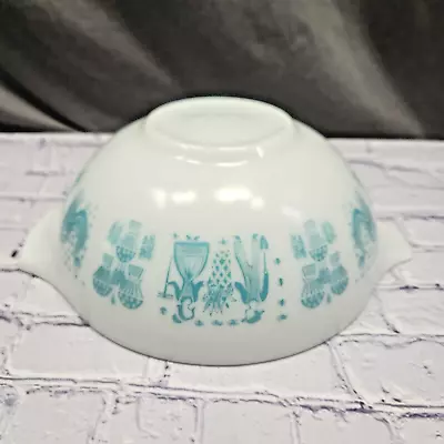 Buy Pyrex Amish Butterprint Mixing Bowl Cinderella VTG Turquoise/White #444 4 Qt • 85.14£