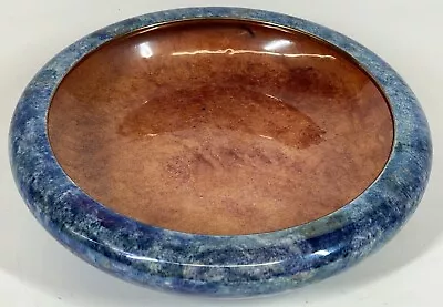 Buy Antique 1930s Grimwades Byzanta Ware Lustre 10  Blue Copper Accent Fruit Bowl • 76.83£