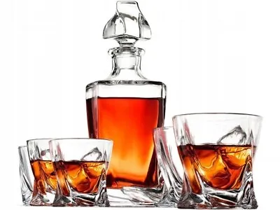Buy Crystal Glass Bohemia Whisky Decanter Set 850ml Bottle 340ml X 2 Glasses • 62.69£