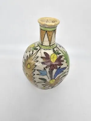 Buy Vintage Persian Pottery Glazed Iznik Qajar Vase With Long Neck 7   • 52.96£