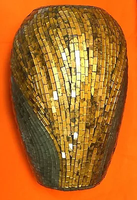 Buy MCM Green Gold John Richard Luxury Mosaic Glass Tile Vase 13.5  -3.3 • 335.62£