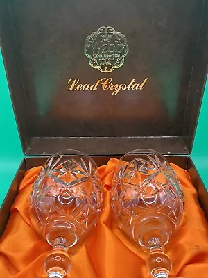 Buy Two Vintage Webb Corbett Hand Cut Lead Crystal Wine Glasses, 16cm Tall, 225ml  • 25£