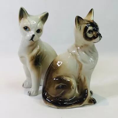 Buy Pair Of Vintage Bone China Siamese Sphinx Style Cat Figurines / Ornaments VGC • 11.99£
