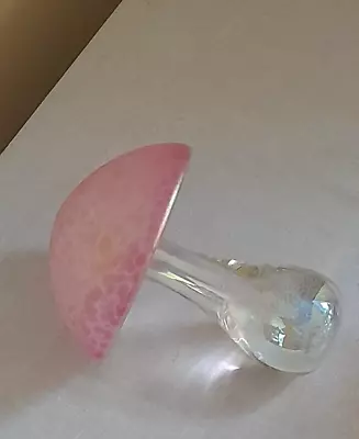 Buy Rose Pink Mushroom By Heron Glass - 17cm - Gift Box - Hand Crafted In Cumbria UK • 42£