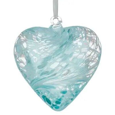 Buy Glass Friendship Heart Hanging Hand Craft Keepsake Ornament 8cm Sienna • 13.99£