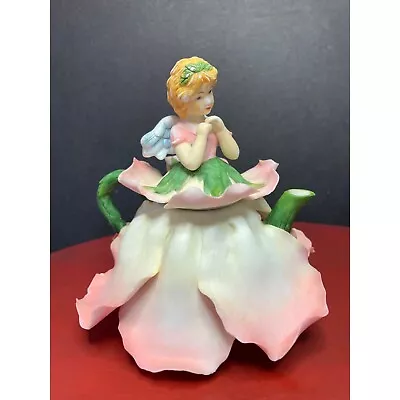 Buy Beautiful Angel Fairy Teapot Pink Flower Petal Skirt Porcelain Unusual Wings • 32.06£