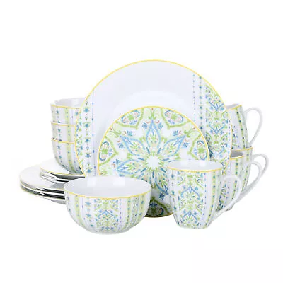 Buy VEWEET MAGDA 16 Pc Dinner Set Porcelain Plate Bowl Set Tableware Service For 4 • 45.99£