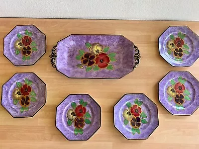 Buy Regal Pottery Pansy Faces Plates From Cobridge England - Used • 100£