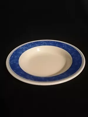 Buy Churchill Super Vitrified Hotel Ware 23.5cm Blue Rimmed Soup Bowl Plate • 2.50£