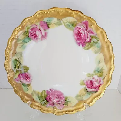 Buy Antique LS & S Limoges France Pink Roses Gold 7  Plate Replacement Collection • 115.08£