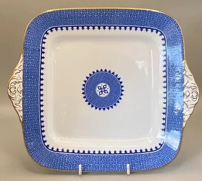 Buy 1 X Wedgwood Eared Blue And White Lynn Cake Plate / Platter With Gilding 2 Avail • 20£