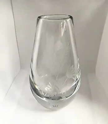 Buy KOSTA BODA 7.5  Etched  Wheat & Flower Vase, Clear Art Glass • 33.57£