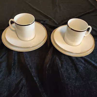 Buy Thomas Medallion China Thick Gold Band 2 X Trio's Coffee Can • 7.99£