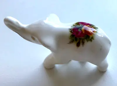 Buy Miniature Birchcroft Fine Bone China Elephant - Ornament Figurine Floral Pattern • 2£