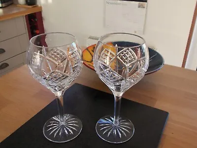Buy Stunning Pair Of Large 20 Cm's High Waterford Crystal Wine Glasses, Perfect!!!!! • 29.99£