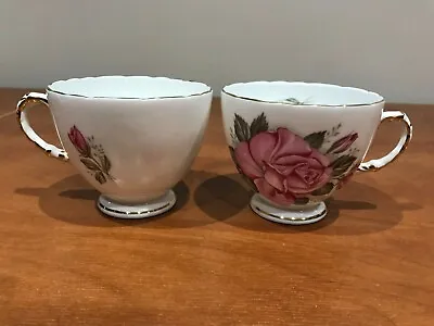 Buy 2 X Sutherland H M Bone China Tea Cups With Gold Edging, Used • 11£