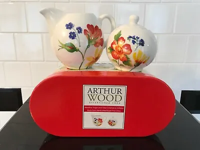 Buy Arthur Wood Fine China - Sugar Bowl/ Milk Jug Creamer -new- Meadow Floral Patter • 9.99£