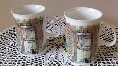 Buy 2 Dunoon Coffee/Tea Mugs English  Porcelain Summer Cottage/Cats New • 15.37£