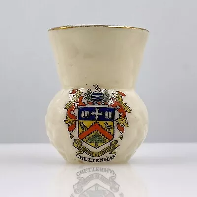 Buy Vintage Carlton Crested China Thistle / Pineapple Vase - Cheltenham Crest • 10£