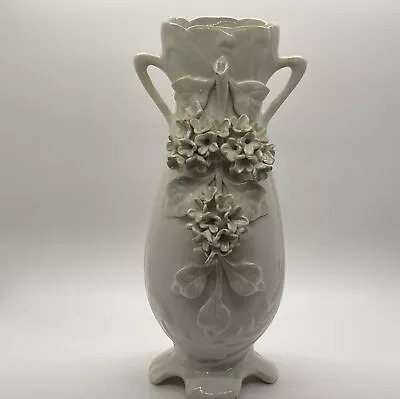 Buy Antique Cream White 3D ORCHIES French Vase-Beautiful French Limoges 10.5  X 4.5  • 67.36£