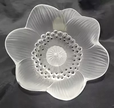 Buy LALIQUE Crystal Frosted Glass Anemone Flower Paperweight Floral Statue Sculpture • 94.71£