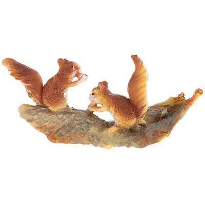 Buy  Small Animal Shaped Ornaments Squirrels Leaf Figurine Toys Animals Decorations • 10.79£