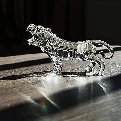 Buy Figurine Crystal Tiger Animal Sculpture Ornament Handmade Clear Modern Small Dec • 33.12£