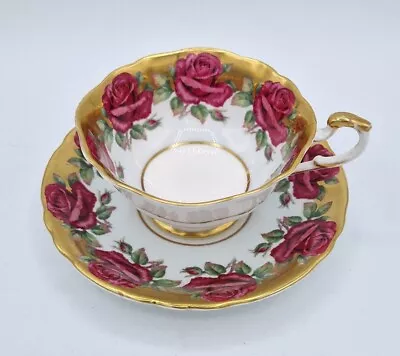 Buy Paragon A1437 Pattern Cabbage Roses Garland Cup & Saucer • 245£