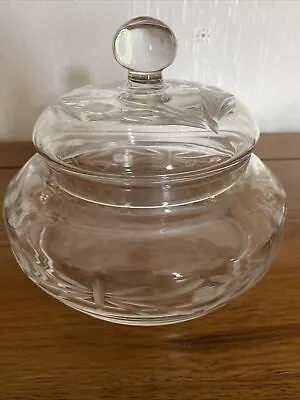 Buy Vintage Large Cut Glass Bowl With Lid Trinket Bowl • 14.99£