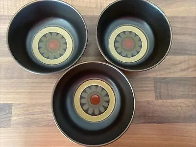 Buy X3 Denby Vintage 1960 Retro Arabesque Pattern Dark Brown Cereal Fruit Bowls • 10£