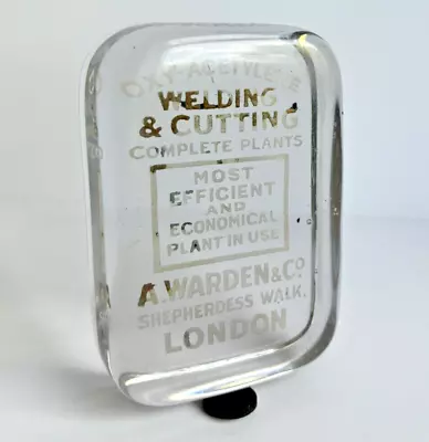 Buy A. Warden & Co Welding & Cutting London Glass Paperweight Antique Advertising • 20£
