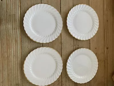 Buy 4 Wedgwood Gold Chelsea  Tea/side  Plates 6.5 Inches Fluted Edge Vgc • 23£