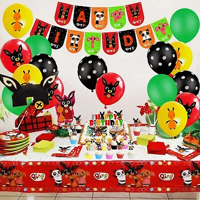 Buy Bing Bunny Party Decorations Cartoon Birthday Plate Banner Tableware Set Supply • 6.29£