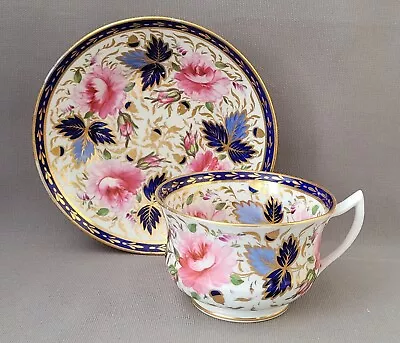 Buy New Hall Roses & Acorns Pattern 2903 Cup & Saucer 1820-27 Pat Preller Collection • 30£