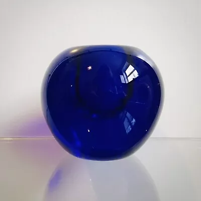 Buy Vintage Cobalt Blue Ball Glass Vase • 25£