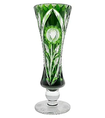 Buy Crystal Cut To Clear Green Rose Stemware Champagne Glass • 37.94£