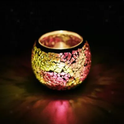 Buy Mosaic Glass Mood Light Candle Tea Light Holder Candelabra Candlestick E • 7.67£