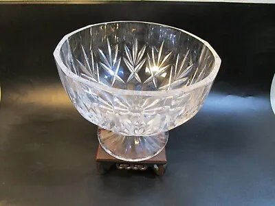 Buy Vintage Heavy Quality Crystal Cut Glass Pedestal Fruit Trifle Serving Bowl • 19.97£
