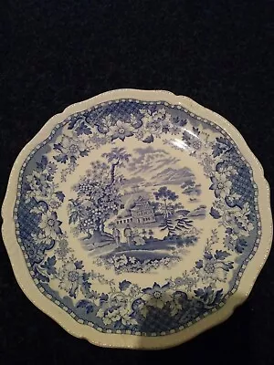 Buy Blue And White China Woods Ware Plate Seaforth Vintage Oriental Scalloped 8  • 4£