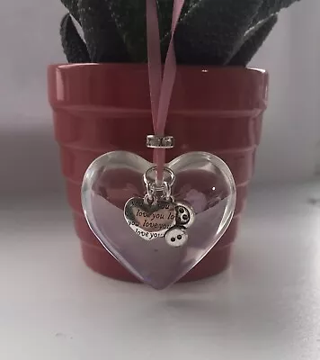Buy Handmade Glass Ornament, Button & Love You Heart Mother’s Day Special Offer • 8.50£