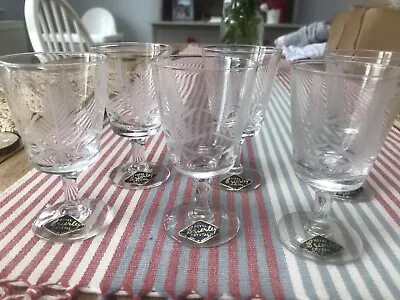 Buy Royal Brierley Crystal Cut Glasses With Stickers Sherry Aperitif  • 10£