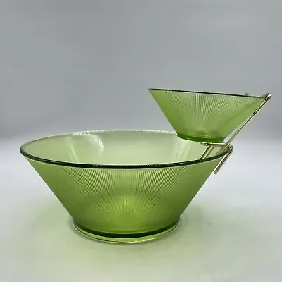 Buy Norse Limelight Chip & Dip Set Federal Glass Green Mid-Century Vintage NICE • 28.81£